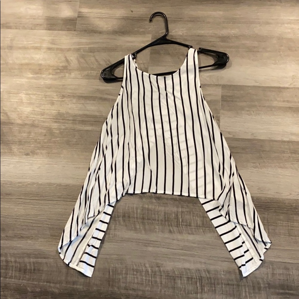 Black and white striped tank top